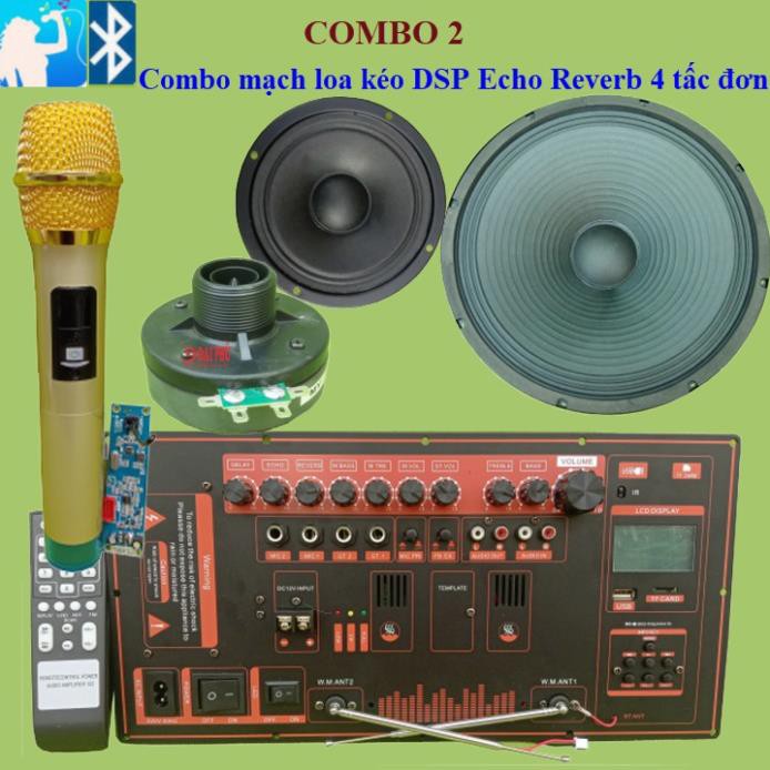 Combo Mạch loa kéo Reverb chống hú 4 tấc đơn