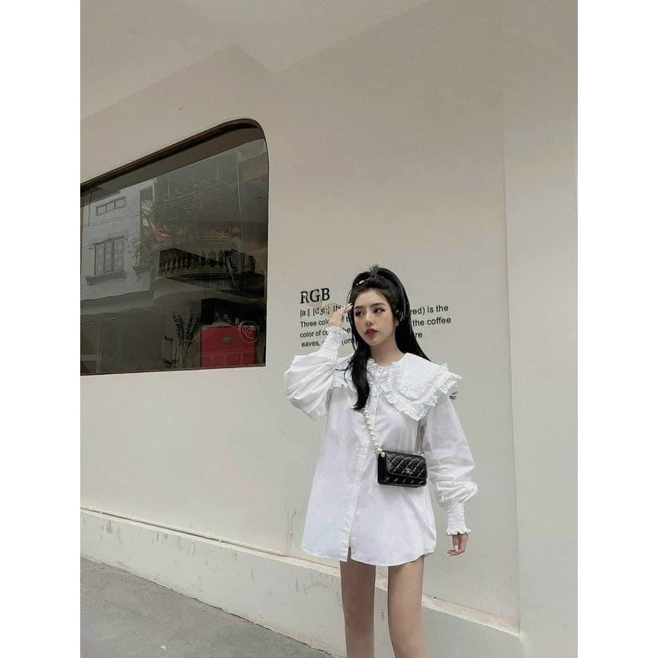 ÁO SƠ MI CỔ SEN BÁNH BÈO TIỂU THƯ