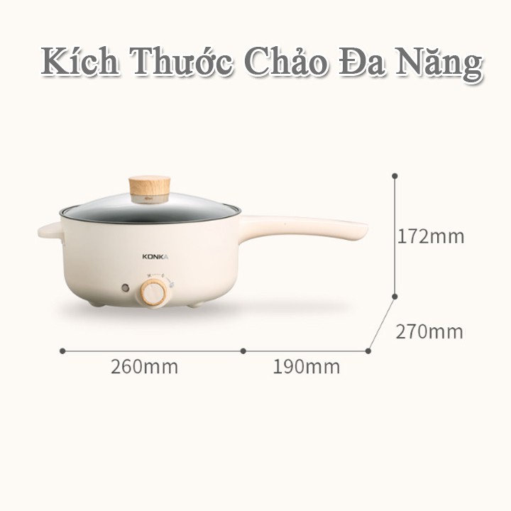 Nồi điện đa năng chống dính KONKA KZG-T3HP30 chính hãng, nồi lẩu điện dung tích 3L có thể điều chỉnh nhiệt độ