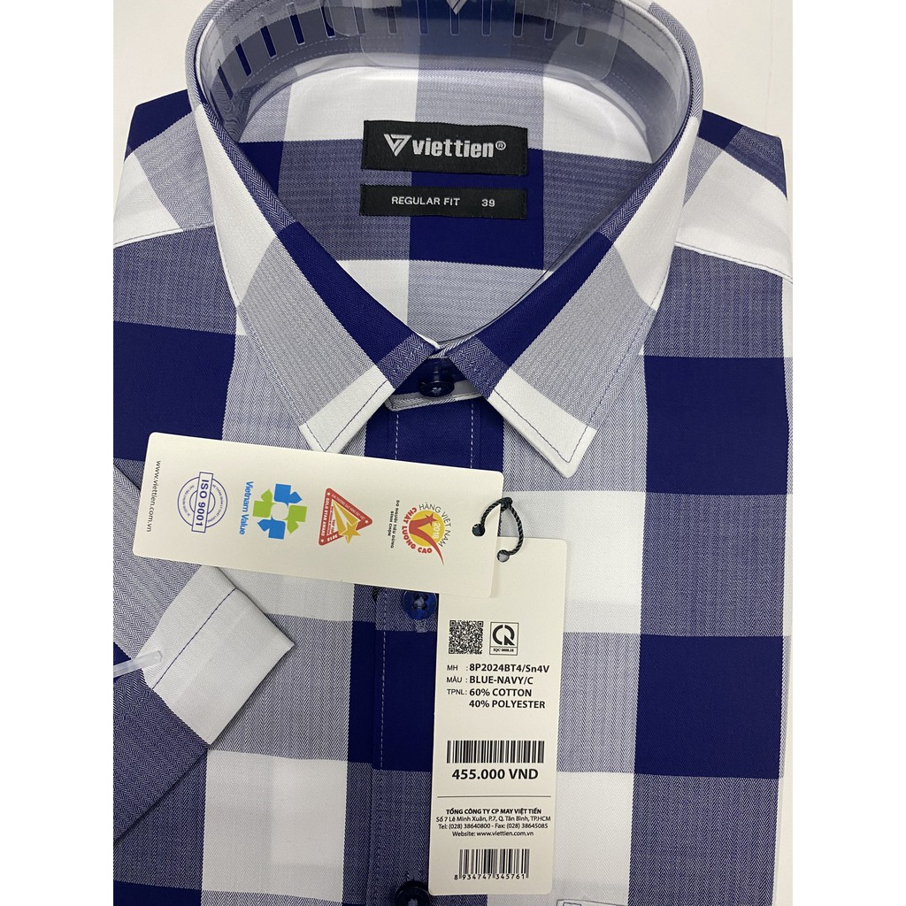 Áo sơ mi ngắn tay Việt Tiến (giá mác 455k) MS2024 | BigBuy360 - bigbuy360.vn