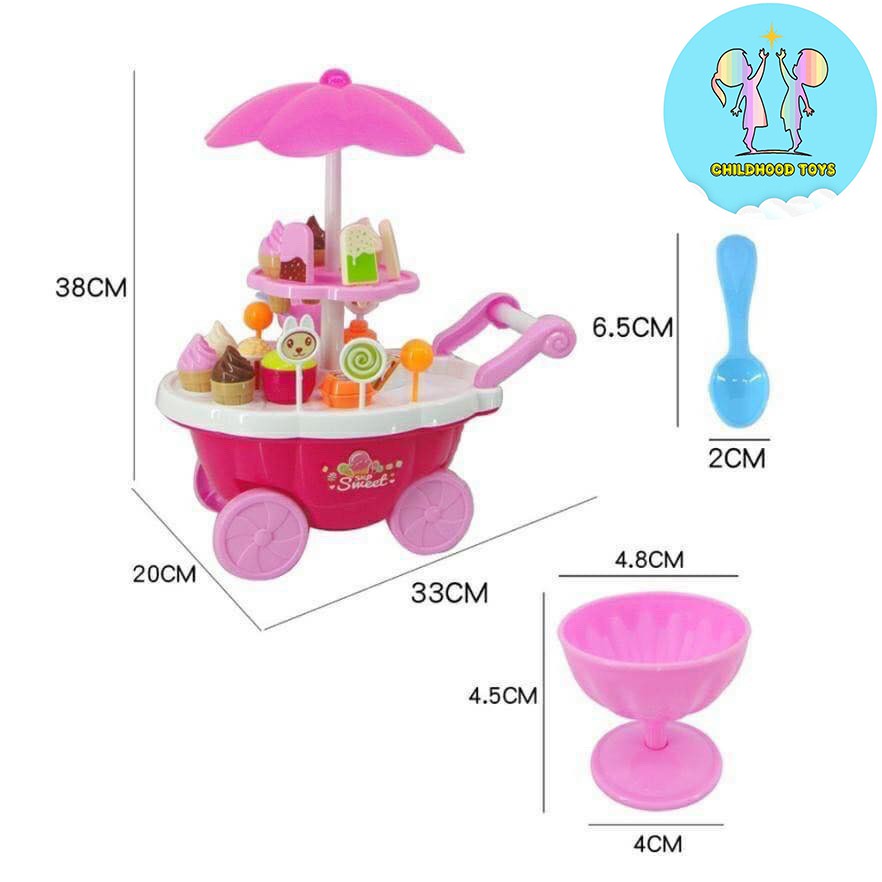 Bộ Xe Đẩy Bán Kem Sweet Cart 39 Chi Tiết