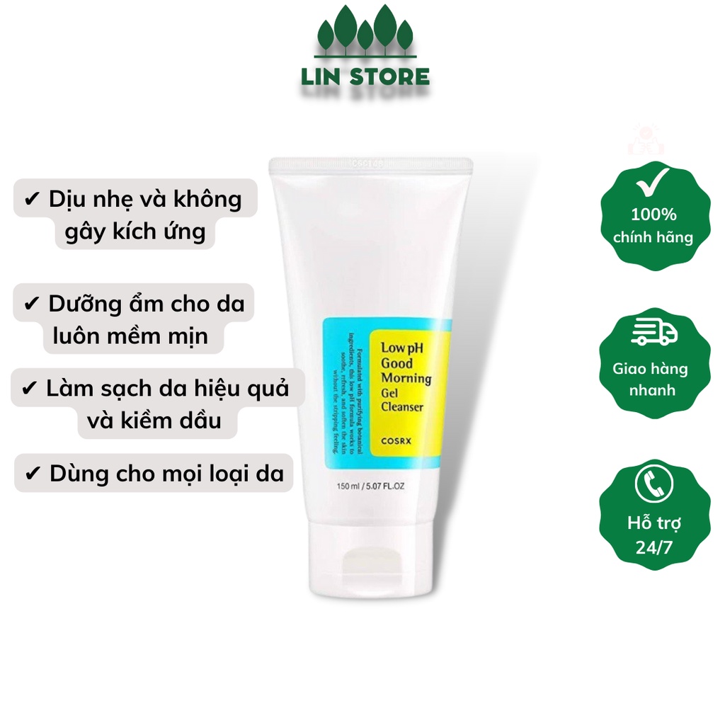 Sữa rửa mặt Cosrx dạng gel dành cho da mụn và da nhạy cảm hàng chính hãng