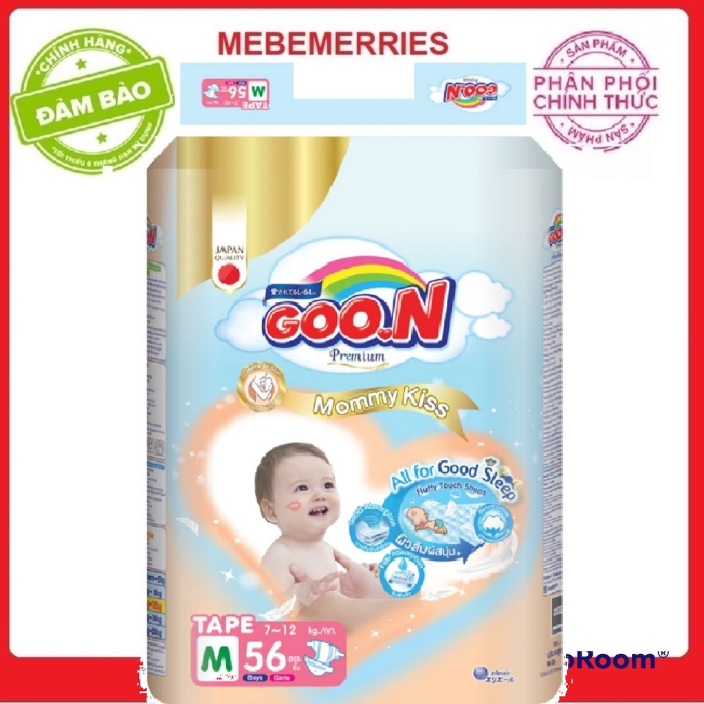 Tã Quần/ Dán Goon Premium MOMY Kiss mẫu mới NB70-S64-M60-L50-XL46