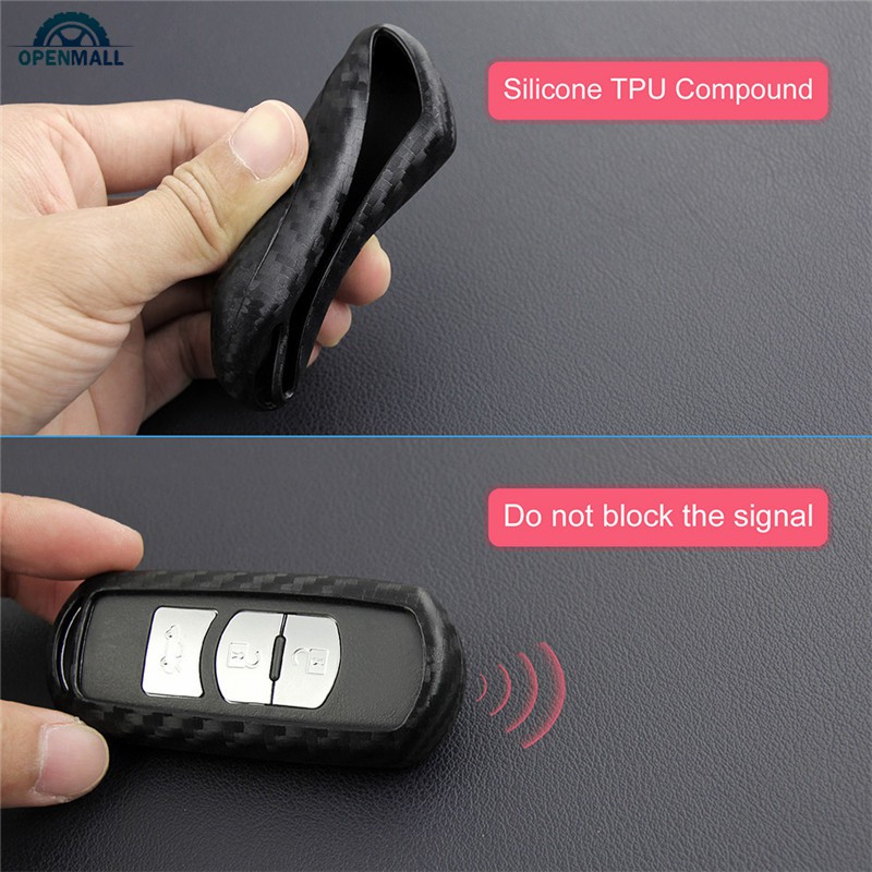 Vỏ bọc chìa khóa xe hơi bằng sợi cacbon cho xe Mazda 3 6 CX3 CX5 CX9 MX5