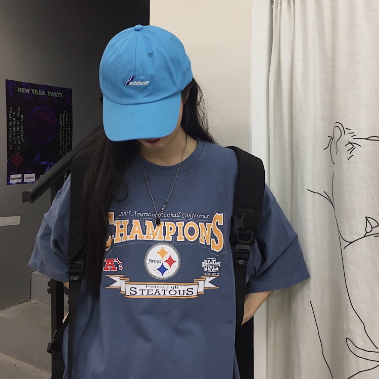  ins original Korean women round short price and simple Real trend retro t-shirt sleeve style couple letter men relaxed casual all South | BigBuy360 - bigbuy360.vn