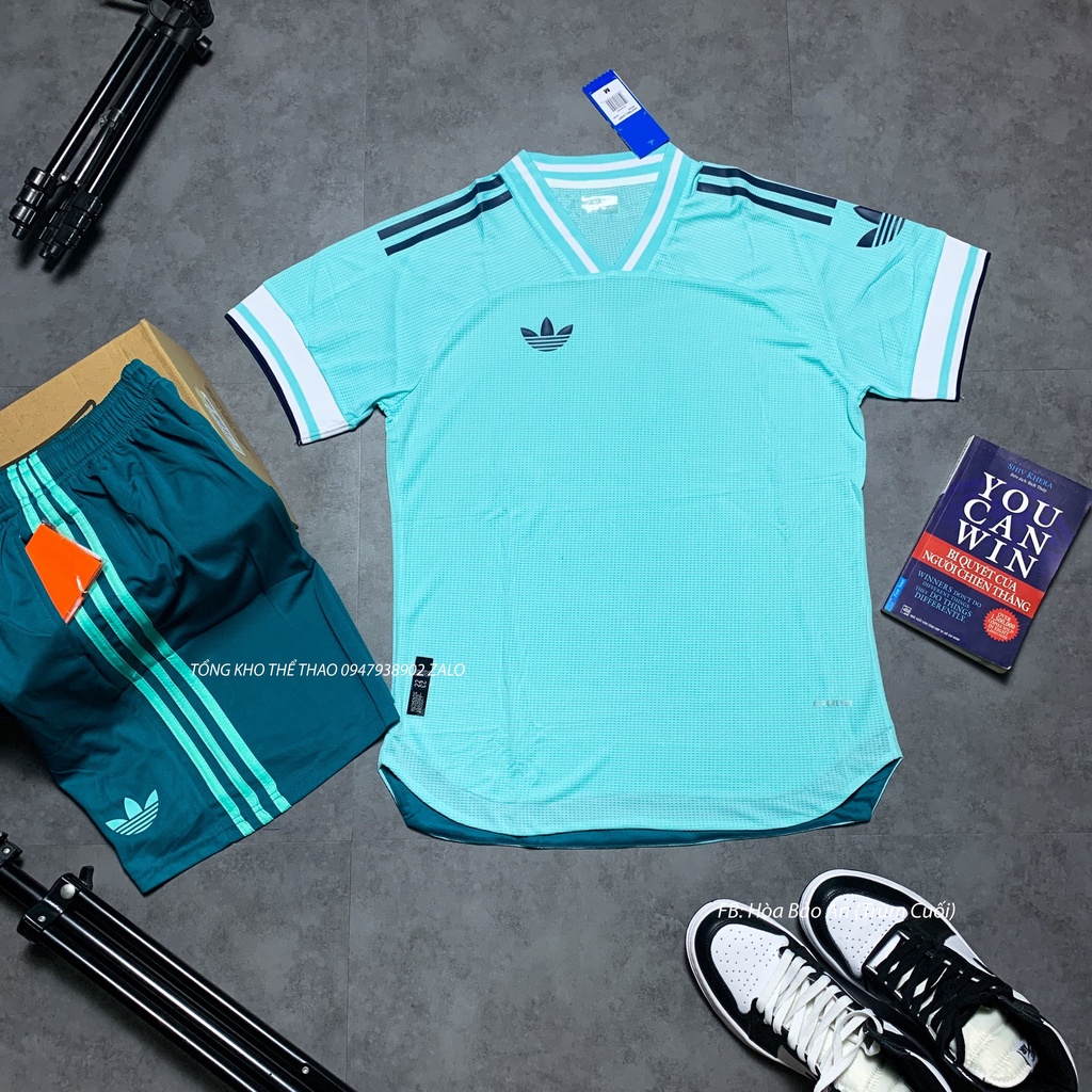 Bộ quần áo thể rthao ba lá màu xanh ngọc hàng cao cấp Thailand