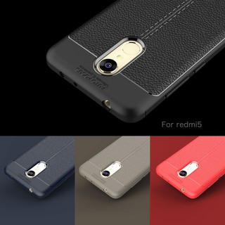 Ốp lưng dẻo cho Xiaomi Redmi 5 Plus Vân giả da Auto Focus