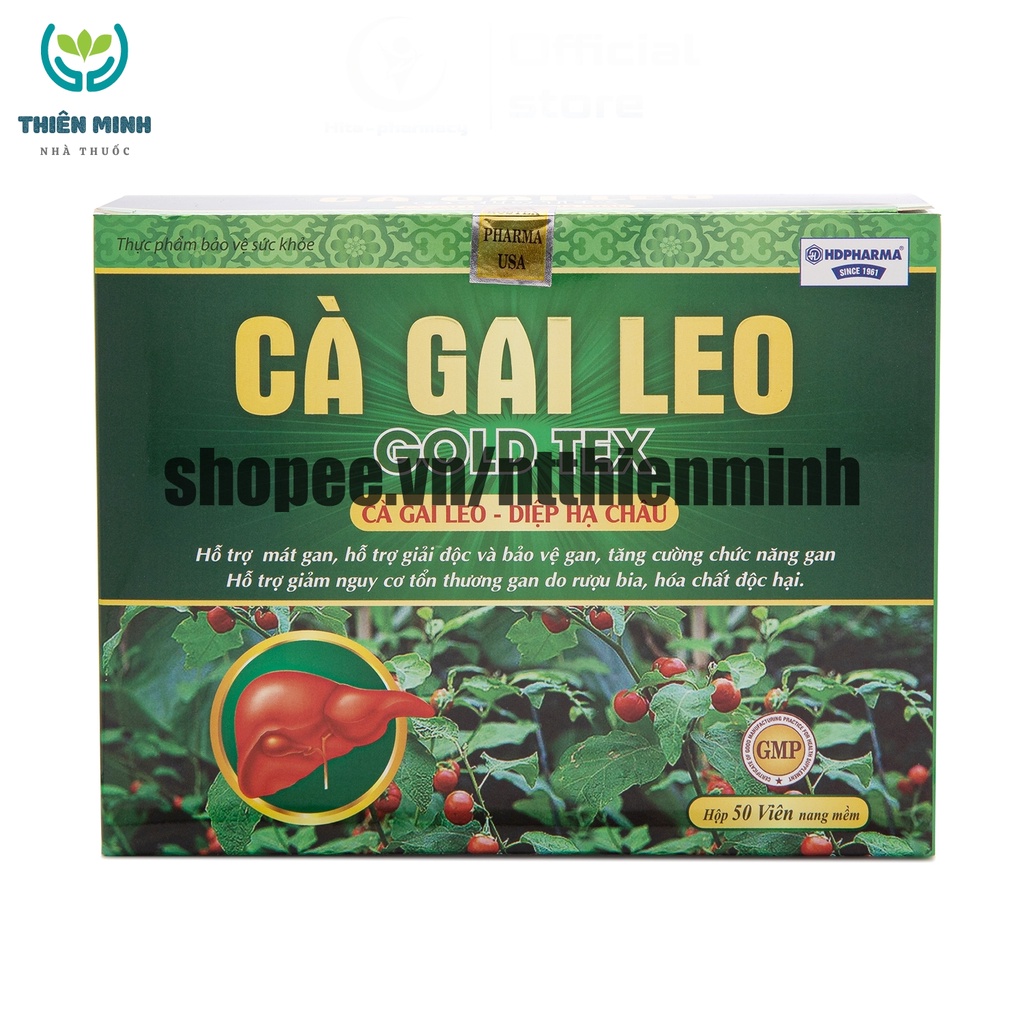Bổ gan Cà Gai Leo GOLDTEX bảo vệ gan ,giải độc gan , hạ men gan, tăng cường chức năng gan - HỘP 50 viên ( Vỉ )