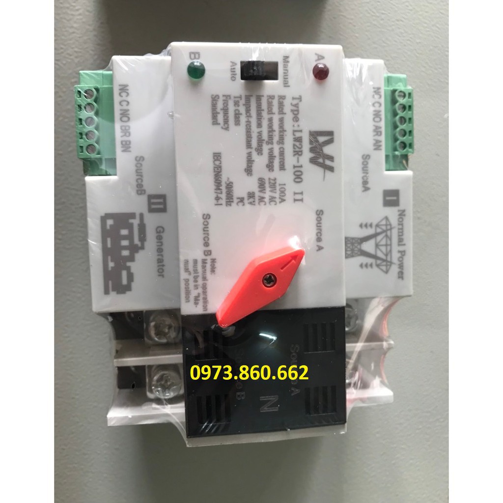 TỦ CHUYỂN NGUỒN TỰ ĐỘNG ATS 2P 100A - Tự động chuyển nguồn 2 công tơ mỗi cái dùng 15 ngày một tháng -TBĐ