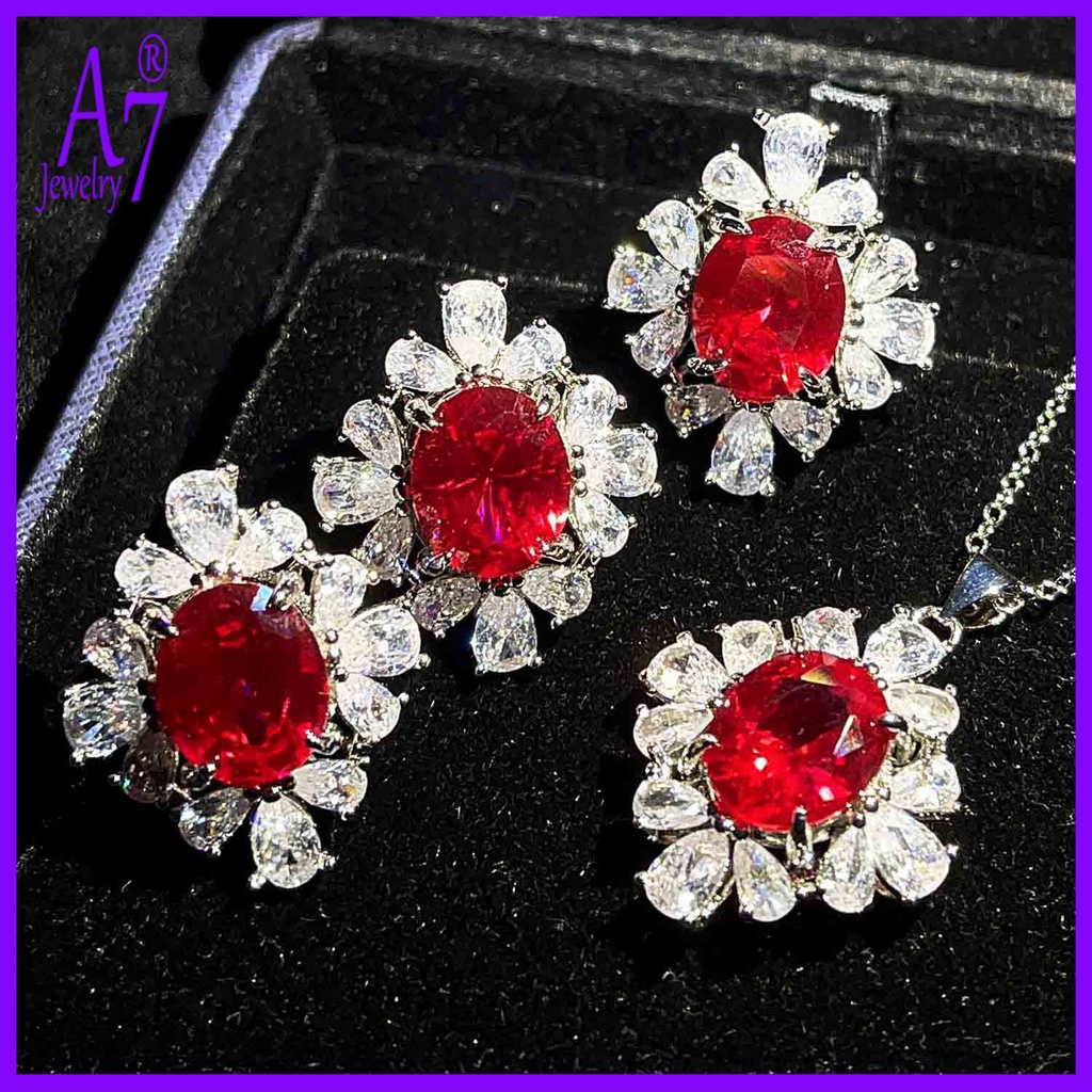 Set Vòng cổ + bông tai + nhẫn đính đá toàn diện