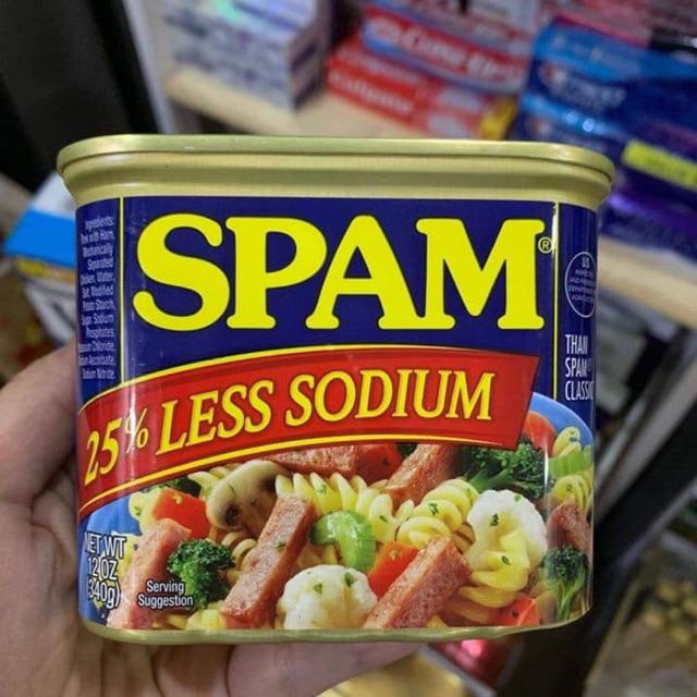 Thịt hộp Spam Mỹ 25% Less Sodium ít mặn