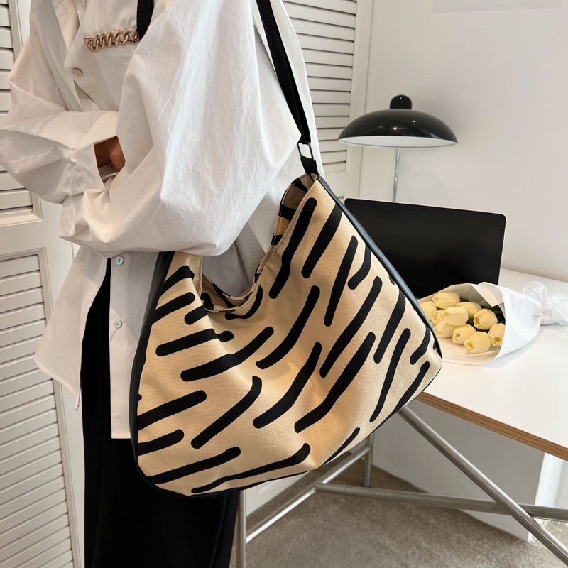 Túi Tote Đeo Vai Bằng Vải Bạt Sức Chứa Lớn Thời Trang Mùa Hè Hàng Mới Dành Cho Bạn Nữ 2022
