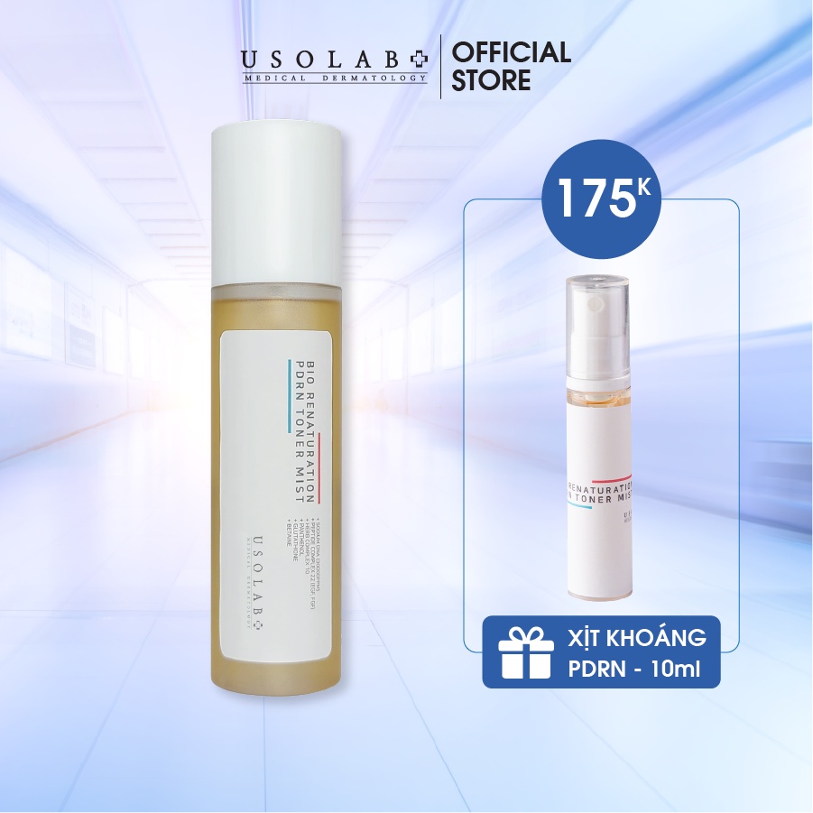 Xịt khoáng và toner 2in1 Usolab trắng da, phục hồi Bio Renaturation PDRN toner mist
