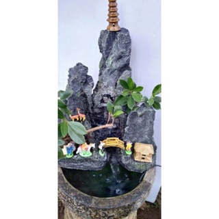 Hòn Non Bộ mini, núi đá bể cá có thác nước