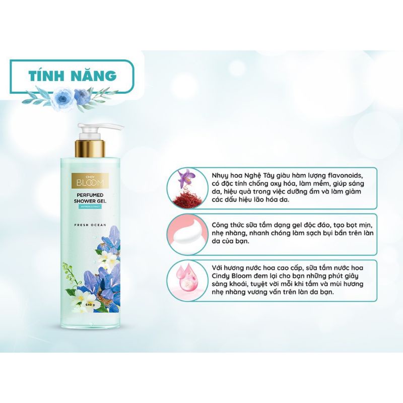 (4 mùi) - Sữa tắm Cindy Bloom Fresh Ocean hương nước hoa