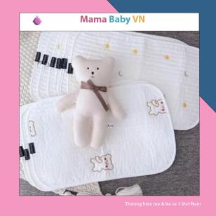 [Chính Hãng]  Gối / Lót gối cho bé Aiduole thêu cao cấp xuất Hàn 40*25cm