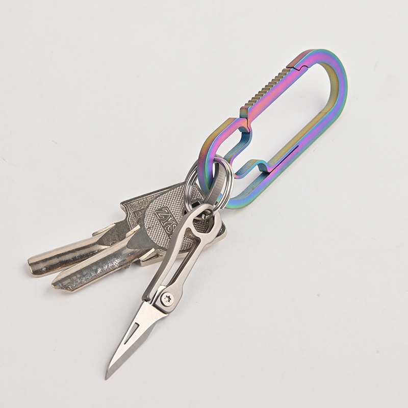 Dao Gấp Mini Hợp Kim Titan - Treo Chùm Chìa Khóa - Thép Dầy - Hoàng Thiện Cao