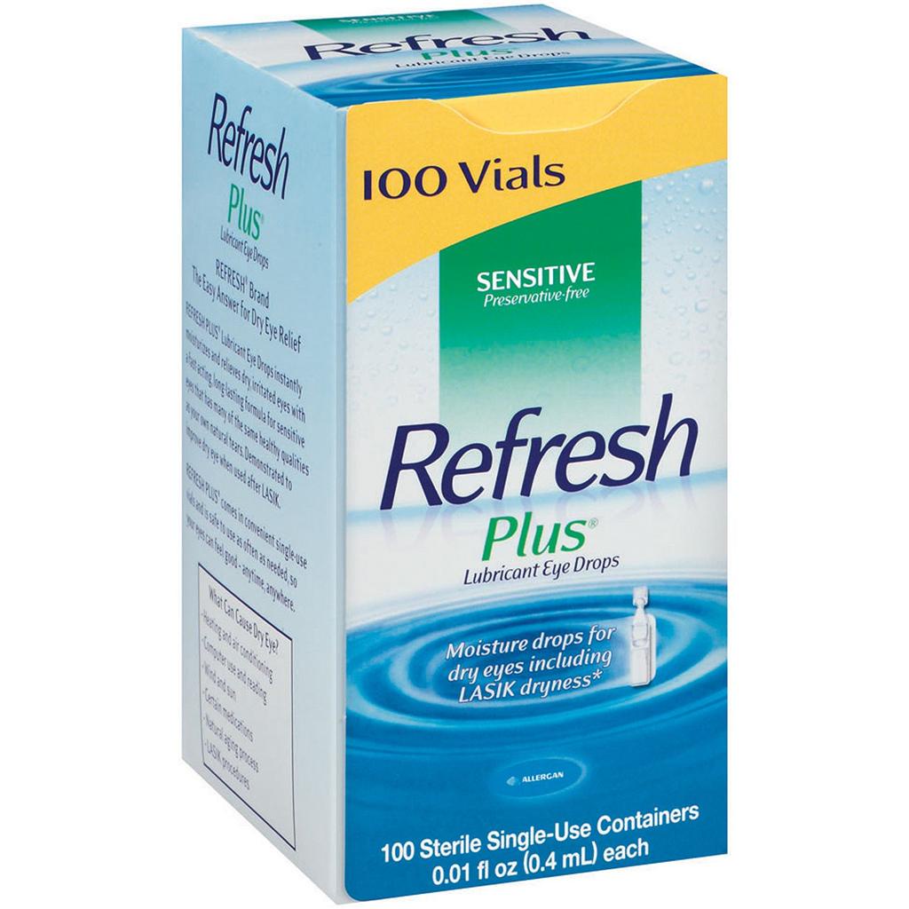 (Bill MỸ) Nước nhỏ mắt Refresh nhập khẩu Mỹ Refresh Plus Lubricant Eye Drops 100 tép