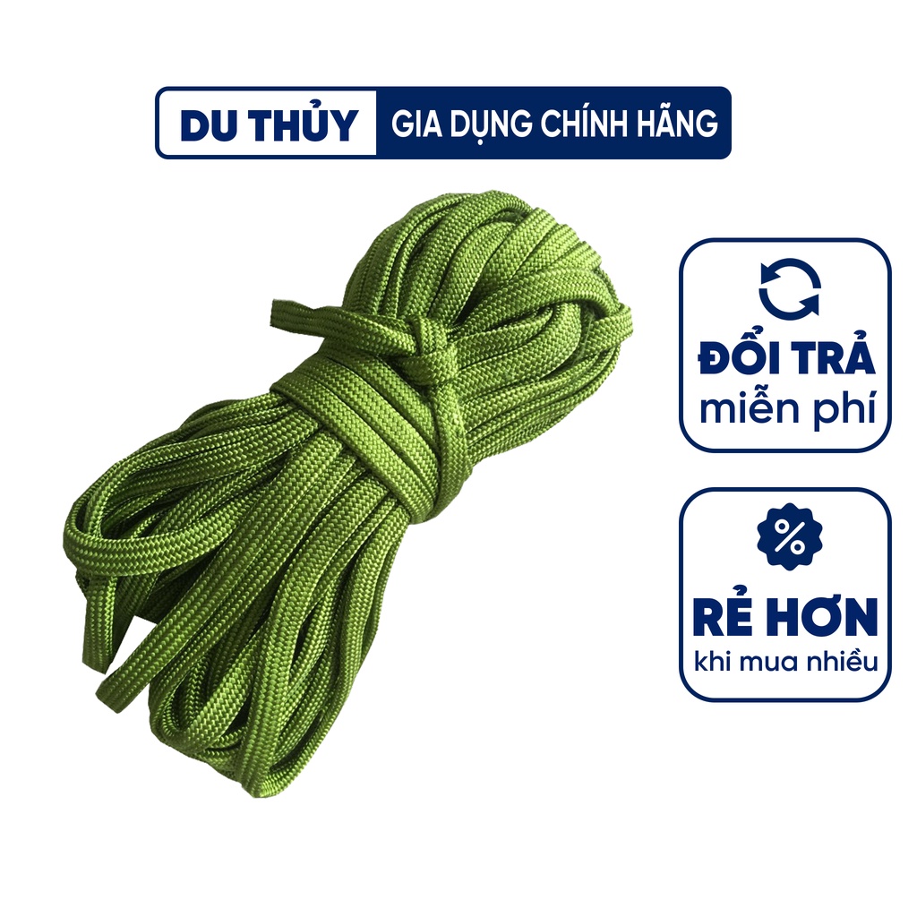 1m dây dù giăng mắc võng màu xanh lá bản 1.5 cm dày 3mm chất liệu sợi giai tốt bền chắc,không tơi xù phù hợp cho đi rừng