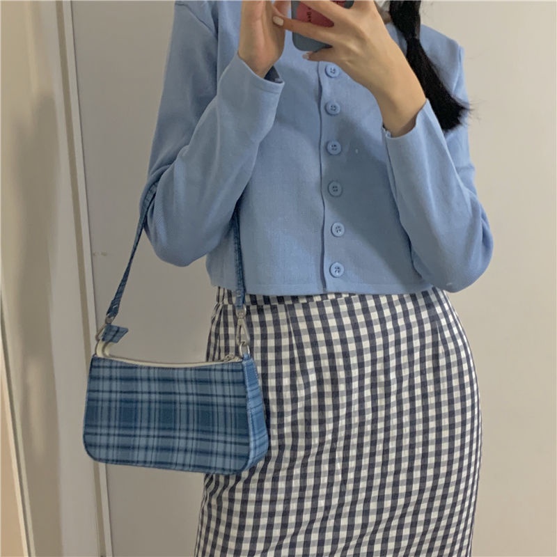 Đầm Tay Dài Giả Hai Mảnh Thắt Dây Eo Họa Tiết Kẻ Ô Vuông Thời Trang 2022 Mới Dành Cho Bạn Nữ