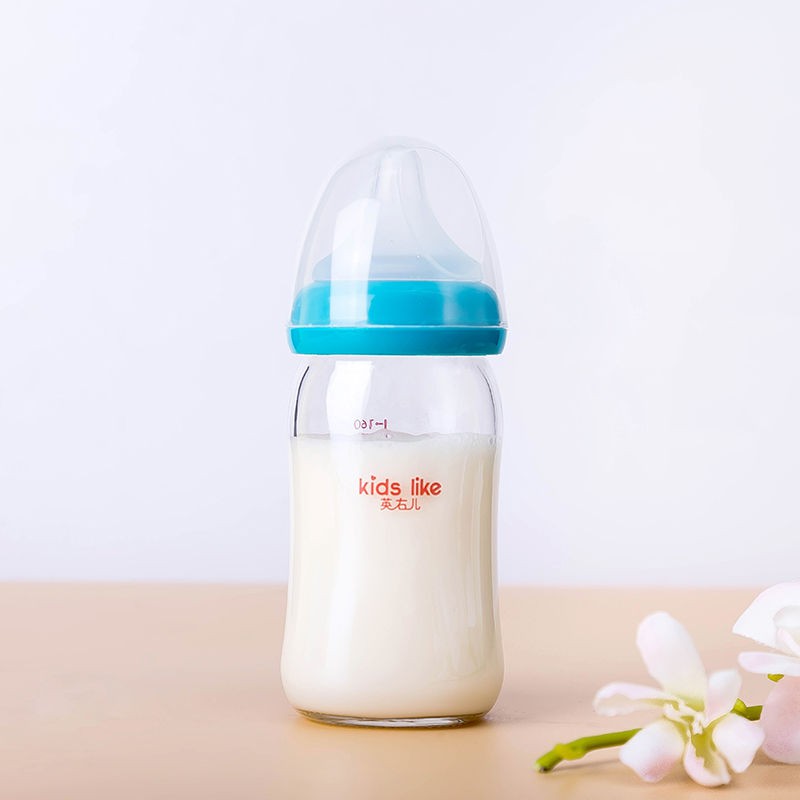 bình sữa binhsua thủy tinh cho trẻ sơ sinh cỡ rộng thức ăn bổ sung và nước chống đau bụng em rơi nổ có thể đun sôi