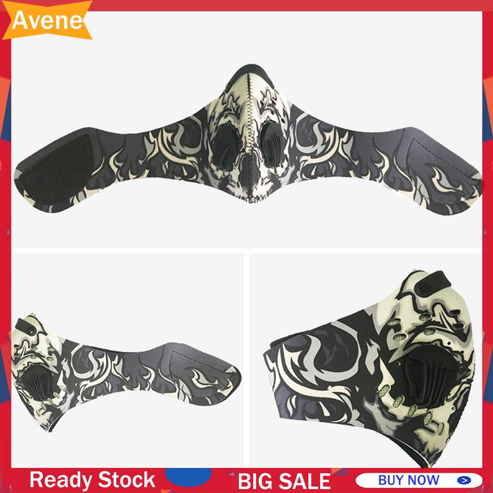 (Hàng Mới Về) Khẩu Trang Che Nửa Mặt Chống Bụi Bằng Neoprene Với Bộ Lọc Than Hoạt Tính