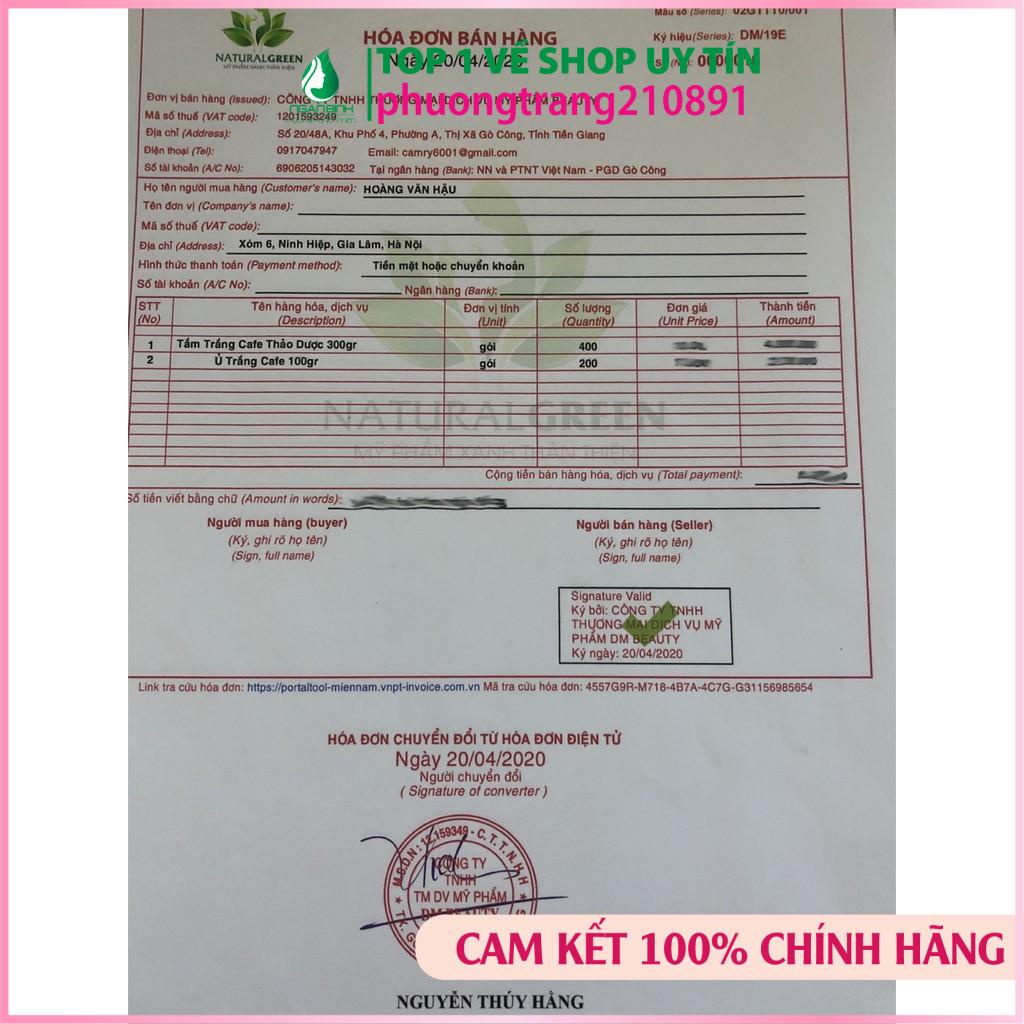 Ủ TRẮNG CAFE (dùng cả face và body) gói ủ trắng cà phe 300gr hàng chính hãng