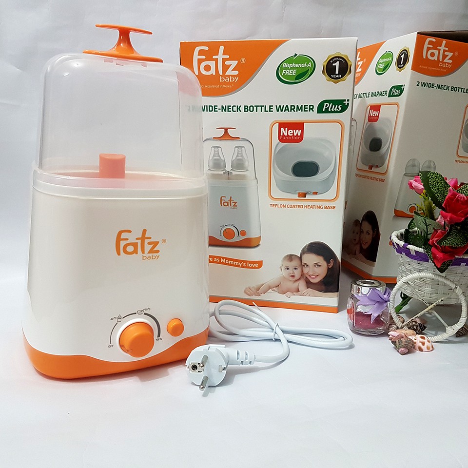 [BAO BÌ MỚI] Máy Hâm Bình Sữa Và Tiệt Trùng 2 Bình Cổ Rộng Fatz Baby Thế Hệ Mới - 8809224880199