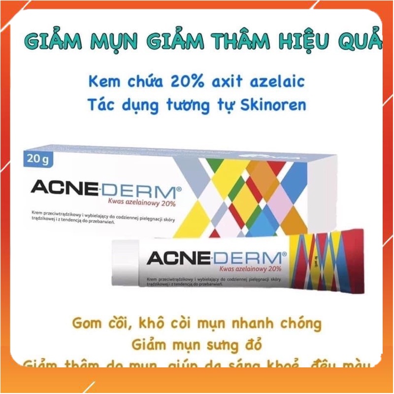 Kem Giảm Mụn Làm Trắng Da Acne Derm 20% Axit Azelaic 20g