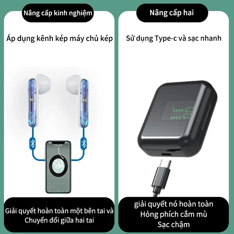 Tai nghe bluetooth T13 Tai nghe không dây TWS 5.1 thể thao chống nước có micrô