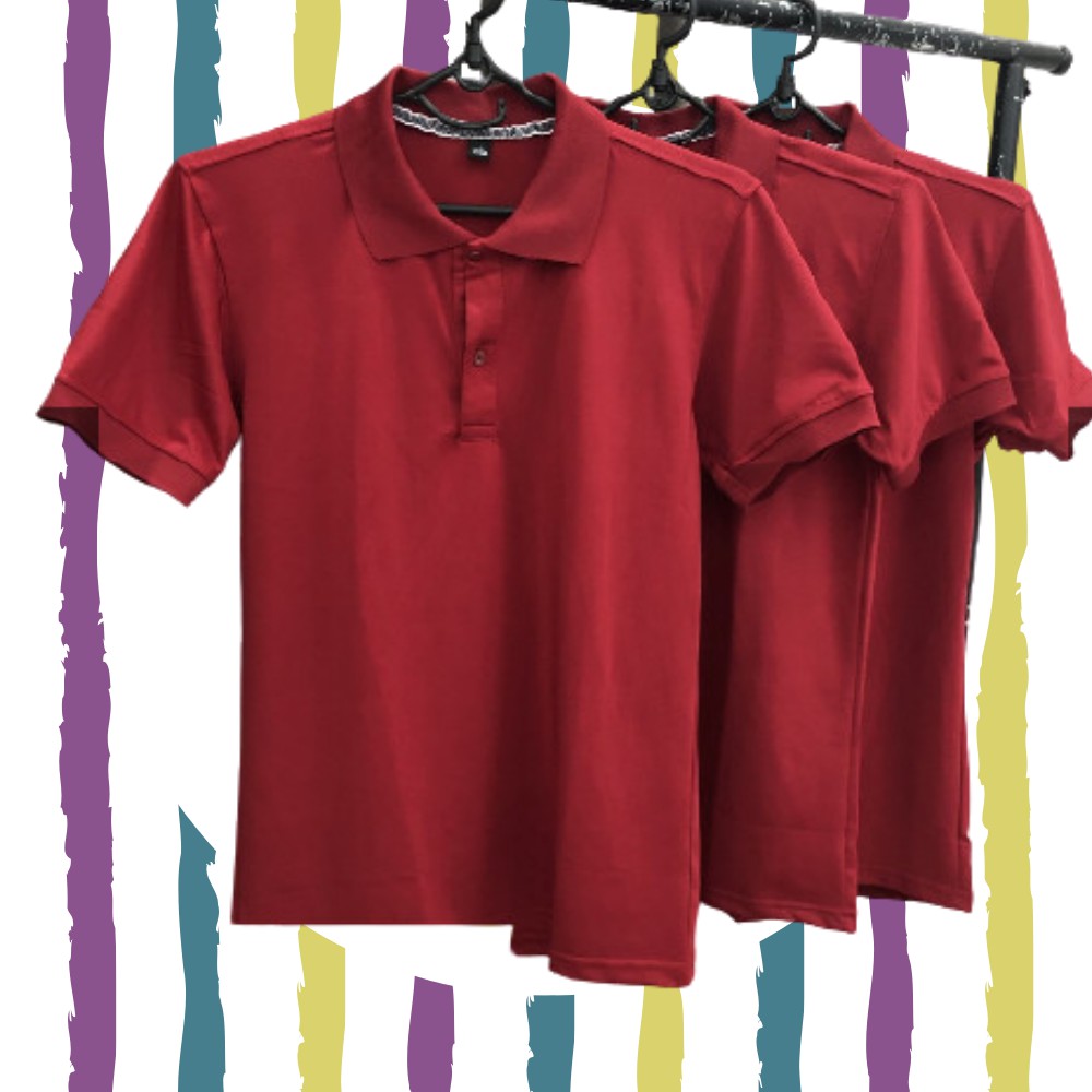 Áo đồng phục poly trụ trơn vải mịn