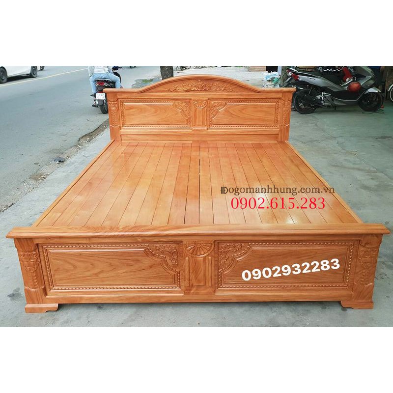 Giường ngủ gỗ gõ đỏ 1M6 - MS12.5
