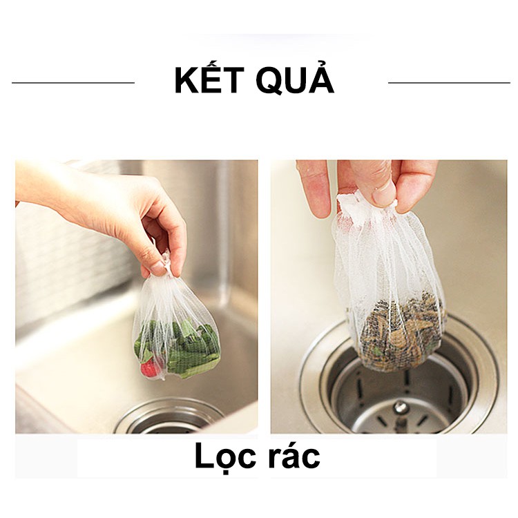 COMBO 100 TÚI LƯỚI LỌC RÁC BỒN RỬA NHÀ BẾP, CỐNG SÀN, NHÀ TẮM TÚI LƯỚI RÁC, LÔNG, TÓC