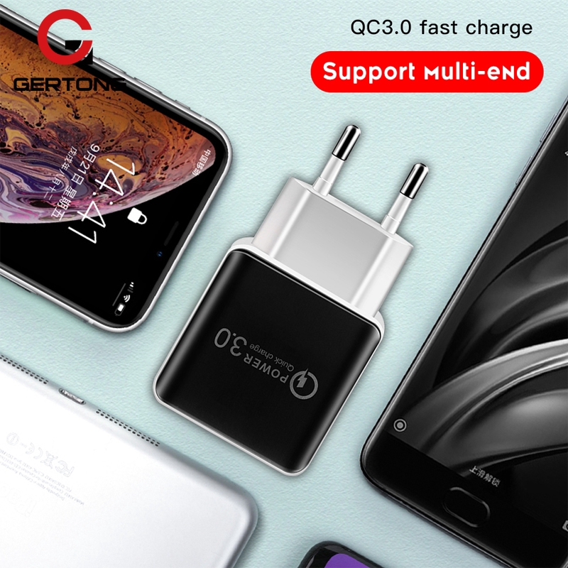 Củ sạc nhanh QC 3.0 USB 3.0 EU US cho iPhone Samsung Xiaomi Huawei