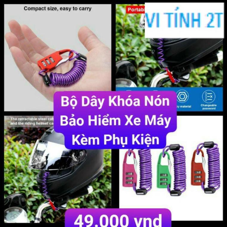 Bộ Dây Khóa Nón Bảo Hiểm Xe Máy Kèm Phụ Kiện