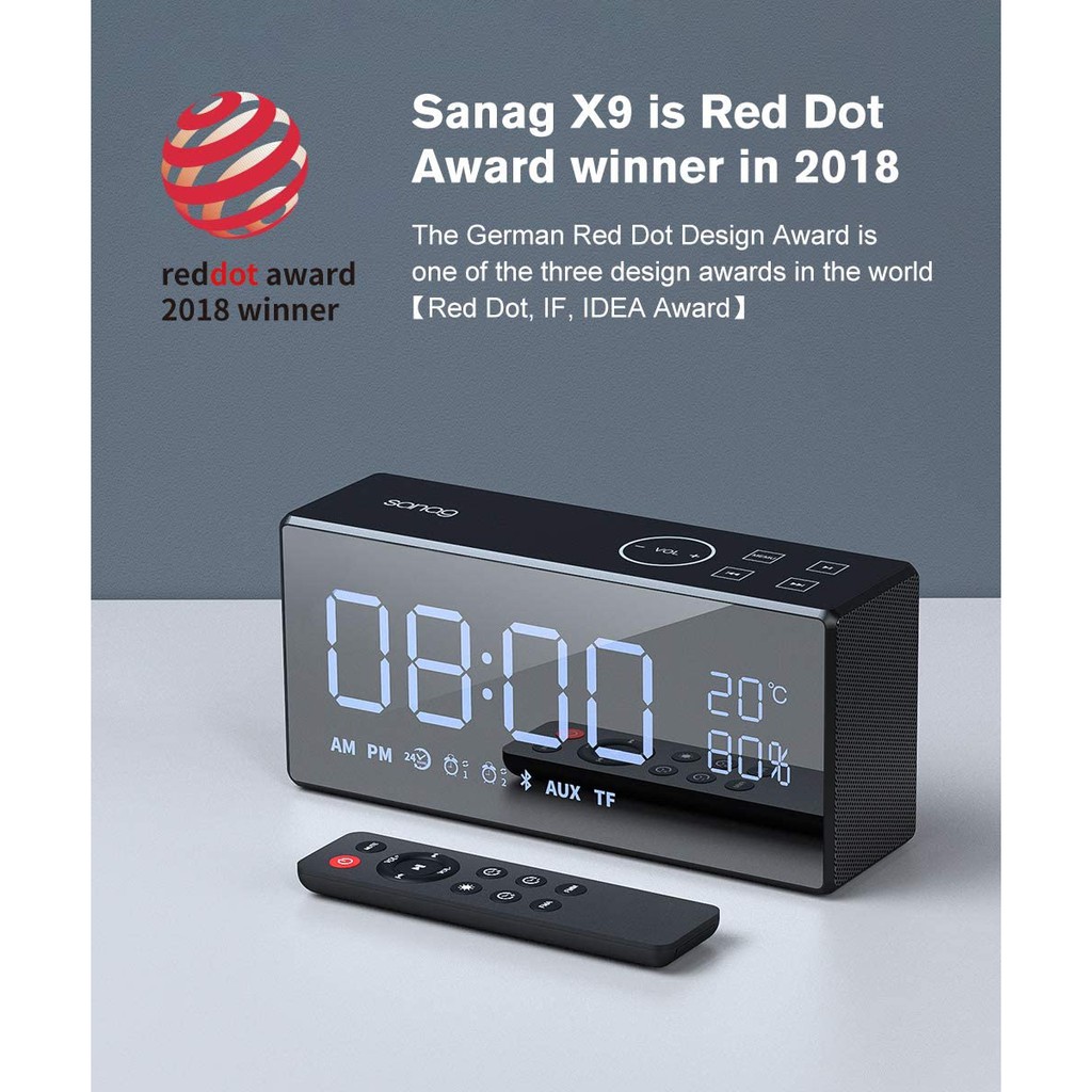 Loa bluetooth SANAG X9 (phiên bản cũ là Dido x9) kiêm đồng hồ báo thức,đo nhiệt độ,đài FM