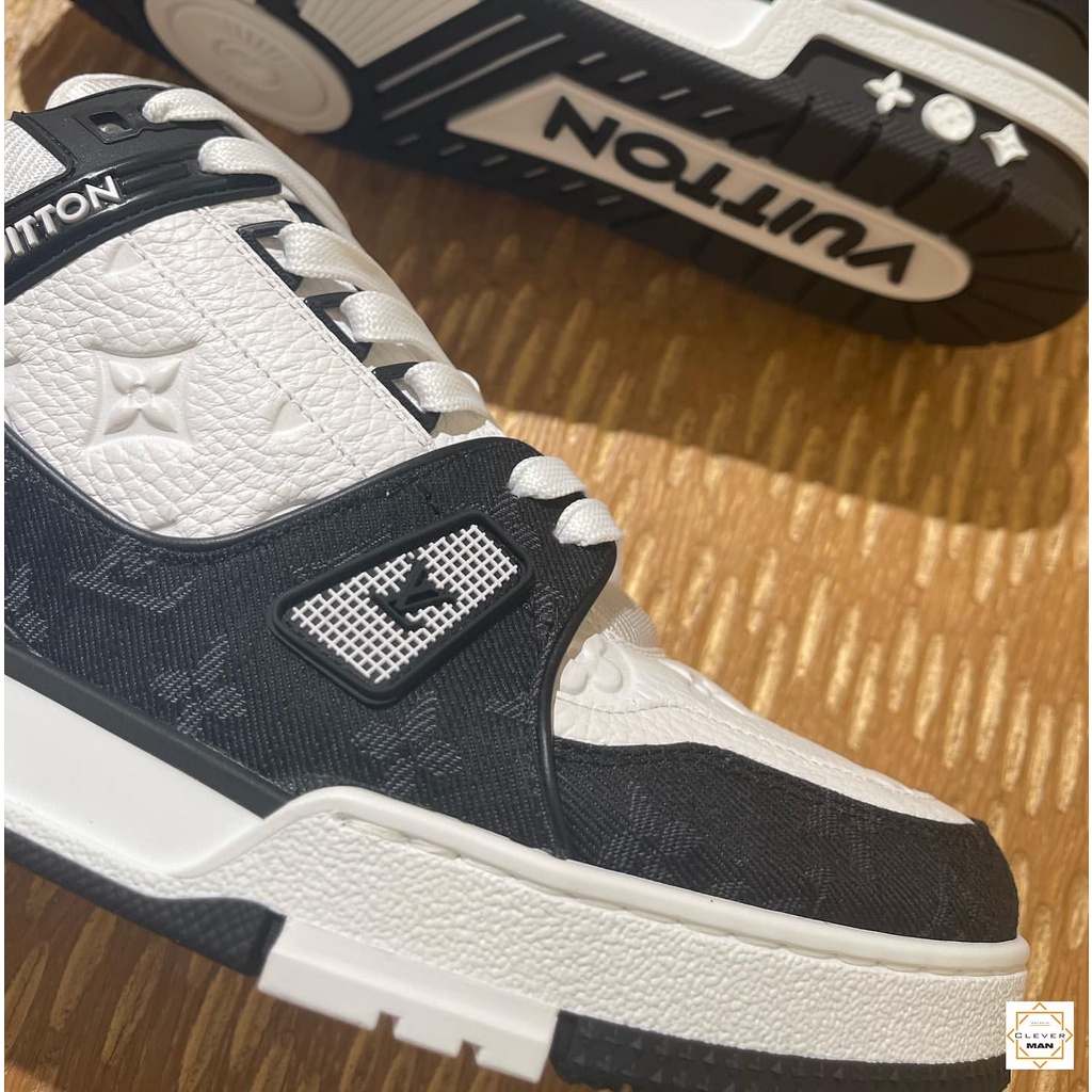 Giày Thể Thao LV Trainer White Black White Đen Trắng Cực Phong Cách Cho Cả Nam Và Nữ Clever Man Store