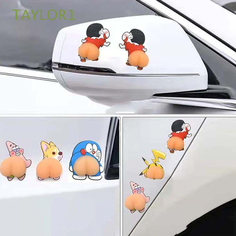 TAYLOR1 Cute Car Protection Sticker Creative Silica Gel Stickers 3D Car Sticker Window Car Styling Noctilucent Exterior Accessories Cartoon Personality Car door Anti-collision strips/Multicolor
