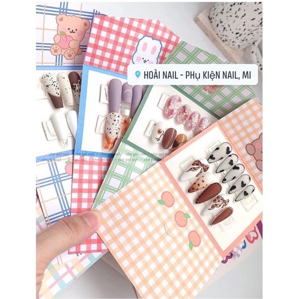 Bìa đựng nailbox dễ thương ( mua 24 tấm tặng 1 miếng dán mặt sau)