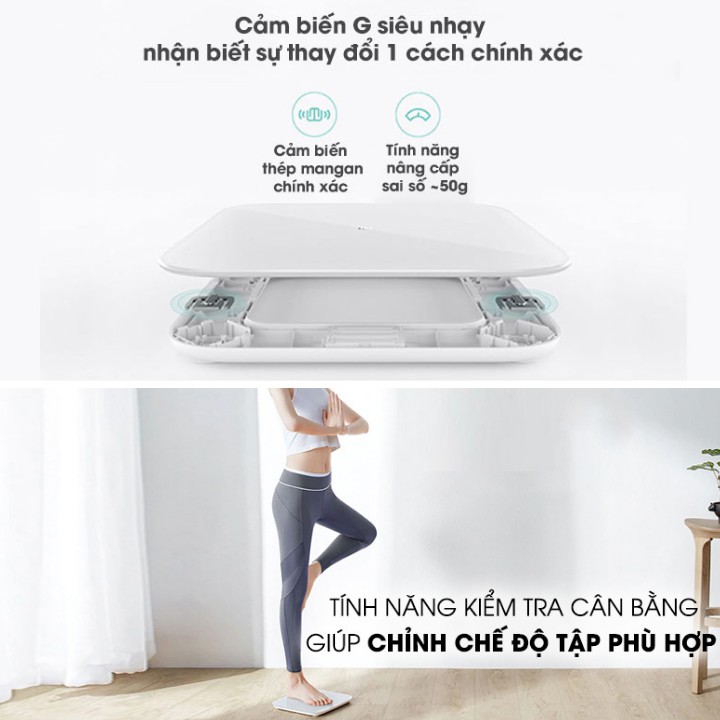 Cân điện tử sức khỏe Xiaomi Mi Smart Scale 2 , cân xiaomi body fat scale 2 kết nối bluetooth qua điện thoại