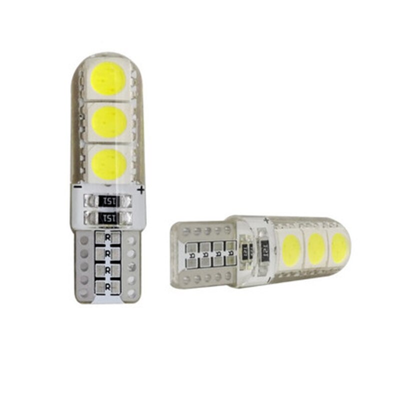 1 Bộ 2 Đèn Led T10 194 5050 6 smd DC 12V Siêu Sáng Chống Thấm Nước Gắn Biển Số Xe Hơi