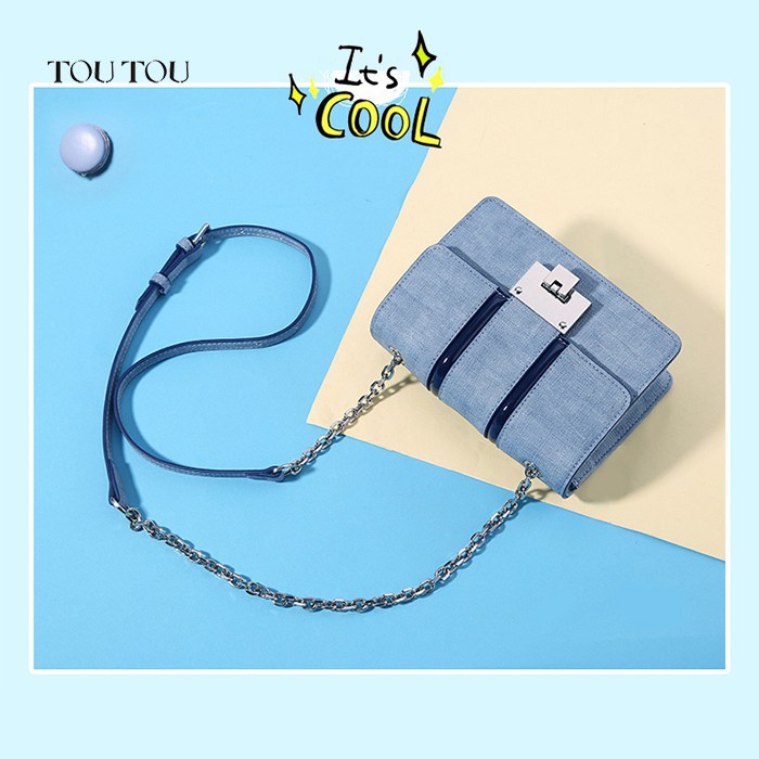 Túi xách cao cấp TOUTOU chất liệu denim trẻ trung, cá tính T7055