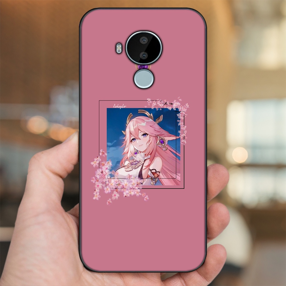 Ốp lưng Nokia C30 viền đen in hình Yae Miko Genshin Impact