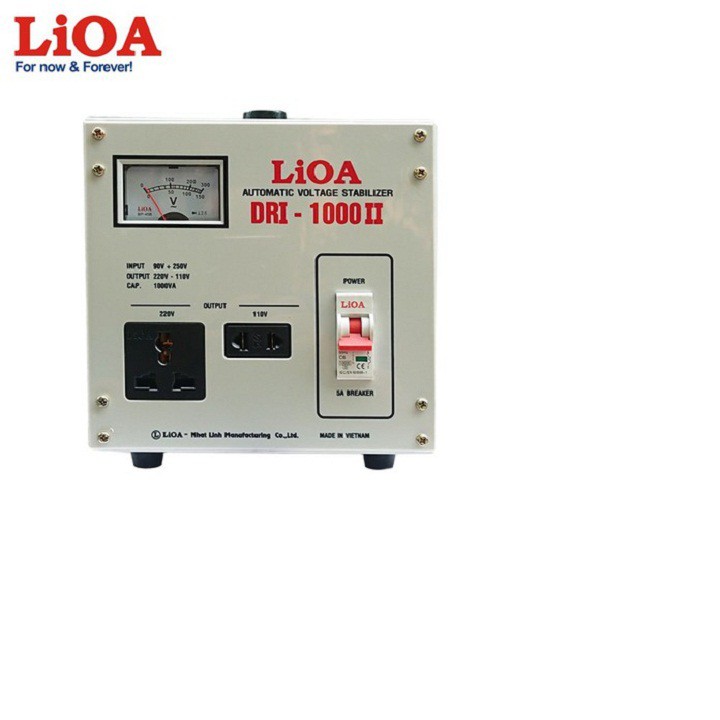 ỔN ÁP LIOA DRI 1000II 1KVA,BIẾN THẾ 220V-110V LIOA DẢI ĐIỆN 90V-250V