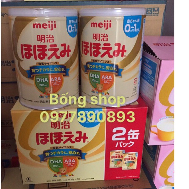 Sữa meiji số 0 nội địa nhật bản hộp 800g combo 2 lon