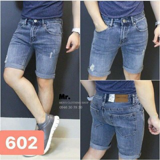 Quần Jean nam ngắn - quần short nam cao cấp wash nhẹ AH10