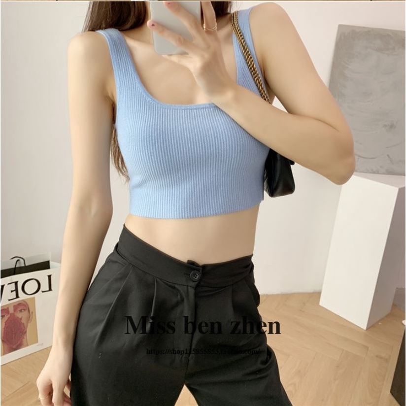 Áo Croptop Balo Sát Lách 2 Dây Bản To Cổ Vuông Form Ôm