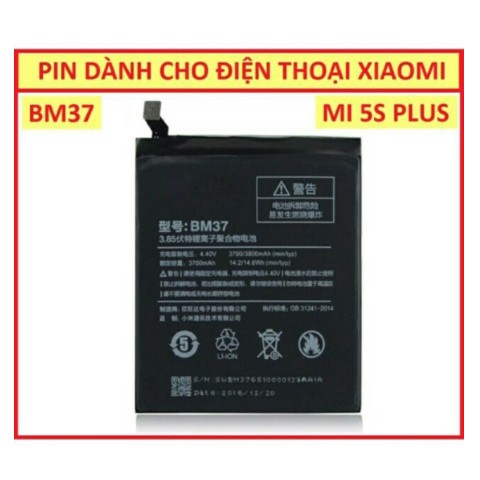 Pin xiaomi xịn Bm37/ mi5s plus