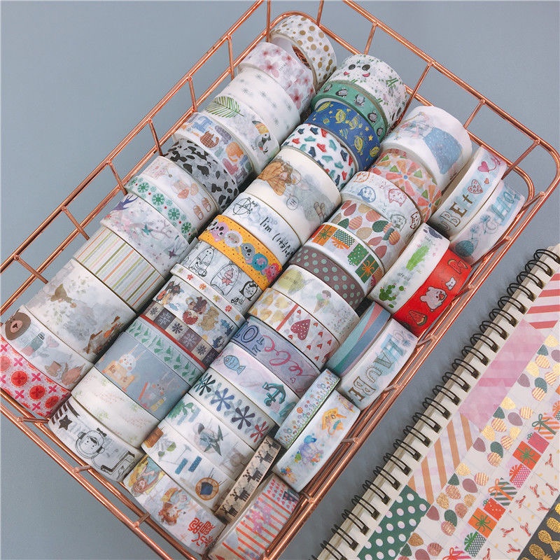 [Sẵn] Băng dính washi tape trang trí sổ dễ thương