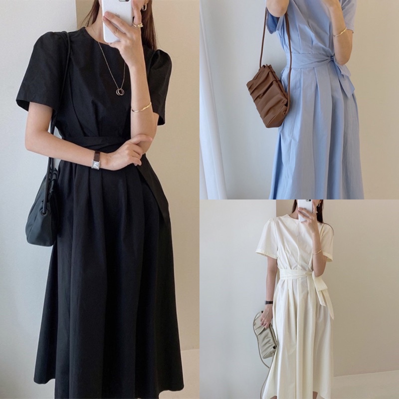 [ẢNH THẬT/VIDEO]Váy Lorita dáng dài Hàn Quốc  Đầm thanh lịch thiết kế xếp li chít eo tôn dáng | BigBuy360 - bigbuy360.vn